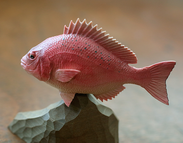 木彫りの魚　マダイ